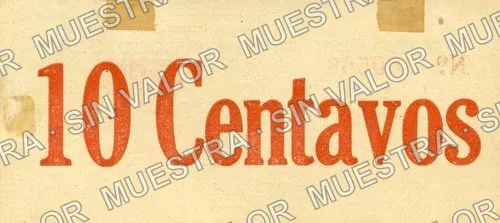 10 centavos, Banco Oriental de México (M3586), reverso