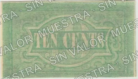 10 centavos, Bank of Lower California (M592), reverso