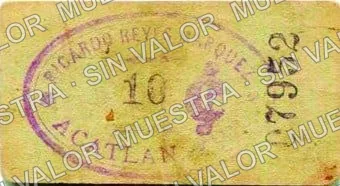 10 centavos, Brigada “Reyes Márquez” (M3501), anverso