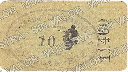 10 centavos, Brigada “Reyes Márquez” (M3501), anverso (M3501 10c Brigada “Reyes Márquez”)
