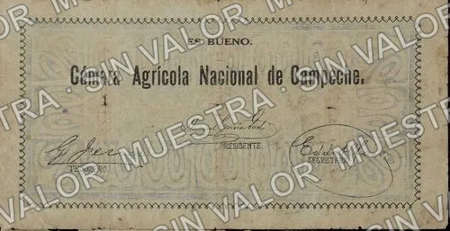 10 centavos, Cámara Agrícola Nacional de Campeche (M858), reverso