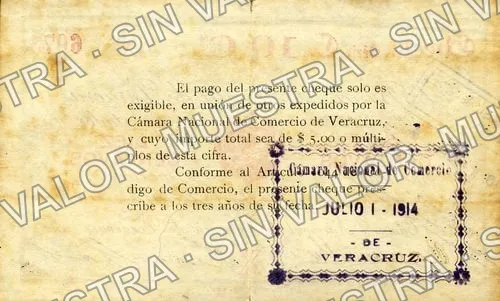 10 centavos, Cámara Nacional de Comercio (M4102), reverso