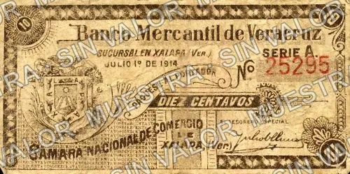 10 centavos, Cámara Nacional de Comercio (M4114), M4114 10c Cámara Nacional de Comercio, anverso
