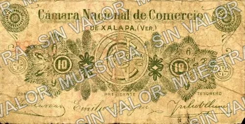 10 centavos, Cámara Nacional de Comercio (M4114), M4114 10c Cámara Nacional de Comercio, reverso