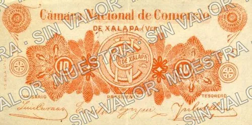 10 centavos, Cámara Nacional de Comercio (M4116), reverso