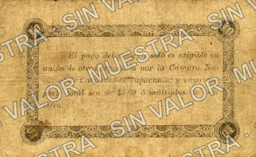 10 centavos, Cámara Nacional de Comercio (M891), reverso