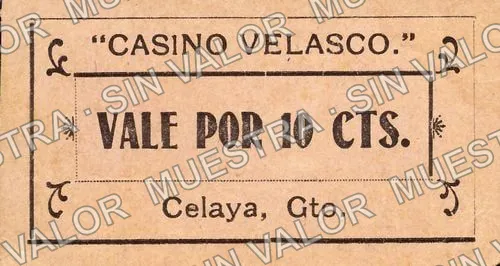 10 centavos, Casino Velasco (M1750), anverso