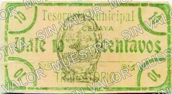10 centavos, Celaya (M1611), anverso