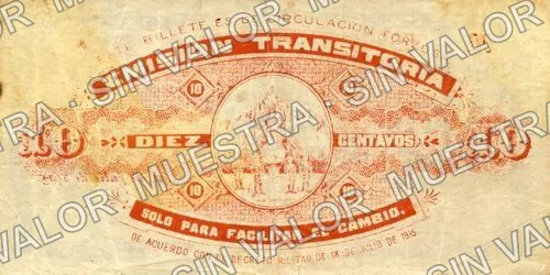10 centavos, Comercio de Zacatecas (M4218), reverso