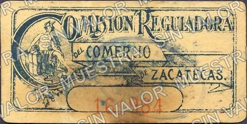 10 centavos, Comisión Reguladora del Comercio de Zacatecas (M4222), reverso