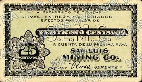 10 centavos, Compañía Minera de Peñoles (M704), anverso