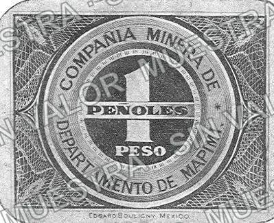 10 centavos, Compañía Minera de Peñoles (M704), anverso (M704.3 $1 Compañía Minera de Peñoles)