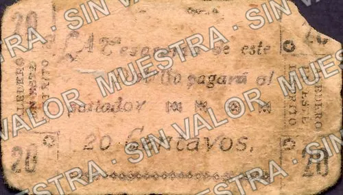 10 centavos, Distrito de Jonacatepec (M3224), M3224 10c Distrito de Jonacatepec, reverso