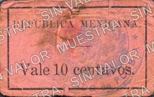10 centavos, Distrito de Matamoros (M3559), M3559a 10c Distrito de Matamoros, reverso