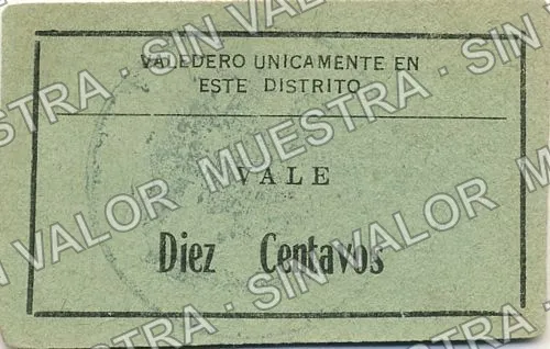 10 centavos, Distrito de Matamoros (M3559), M3559b 10c Distrito de Matamoros, reverso
