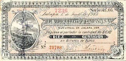 10 centavos, Eduardo J. Creel & Compañía (M4018), anverso