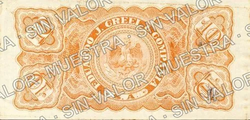 10 centavos, Eduardo J. Creel & Compañía (M4018), reverso