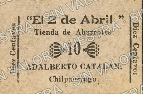 10 centavos, 'El 2 de Abril' (M2012), M2012 10c 'El 2 de Abril', anverso