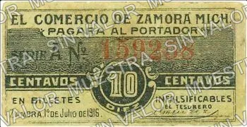 10 centavos, El Comercio de Zamora (M3151), M3151 10c El Comercio de Zamora, anverso