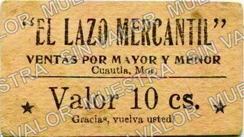 10 centavos, El Lazo Mercantil (M3230), M3230 10c El Lazo Mercantil, anverso