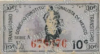10 centavos, Gobierno Constitucionalista de México (M1249), anverso (M1249a 10c Gobierno Constitucionalista de México)