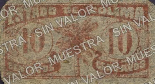 10 centavos, Gobierno del Estado (M1219), M1219 10c Gobierno del Estado, anverso