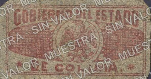 10 centavos, Gobierno del Estado (M1219), M1219 10c Gobierno del Estado, reverso
