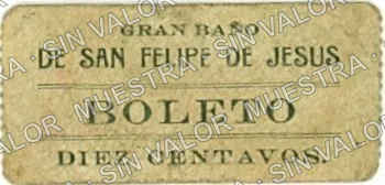 10 centavos, Gran Baño de San Felipe de Jesús (M1378), M1378 10c Gran Baño de San Felipe de Jesús, anverso