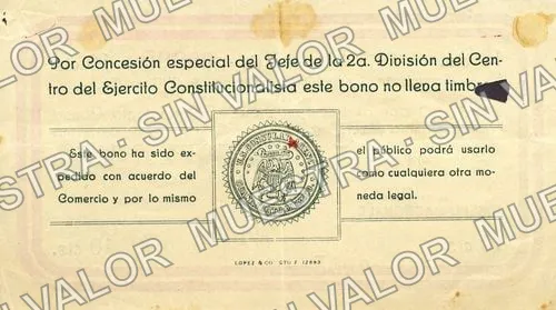 10 centavos, Guanajuato Consolidated Mining & Milling (M1770), reverso