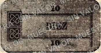 10 centavos, Hacienda de Estipac blue pasteboard (M2763), M2763 10c Hacienda de Estipac blue pasteboard, anverso