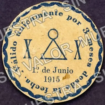 10 centavos, Hacienda de Huejotitan (M2530), M2530 10c Hacienda de Huejotitan, reverso