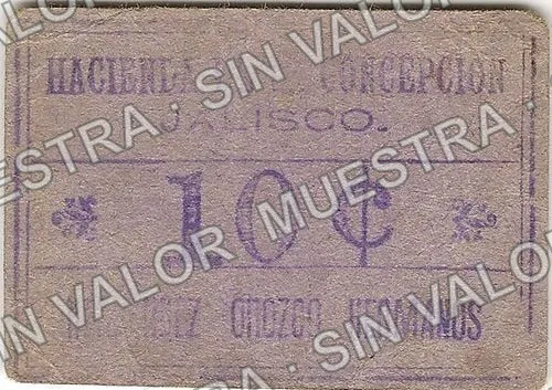 10 centavos, Hacienda de La Concepción (M2561), M2561 10c Hacienda de La Concepción, anverso