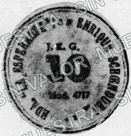 10 centavos, Hacienda de la Esperanza (M2743), anverso