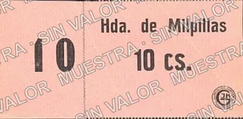 10 centavos, Hacienda de Milpillas (M2404), M2404 10c Hacienda de Milpillas, anverso