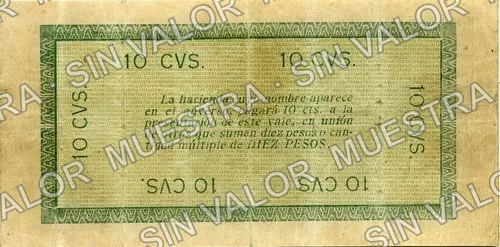 10 centavos, Hacienda de San José Vista Hermosa (M3237), reverso
