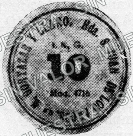 10 centavos, Hacienda de San Juan de los Arcos (M2663), anverso
