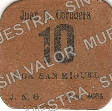10 centavos, Hacienda de San Miguel (M2445), anverso