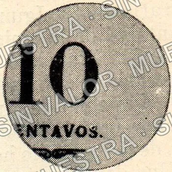 10 centavos, Hacienda de San Miguel (M2596), reverso