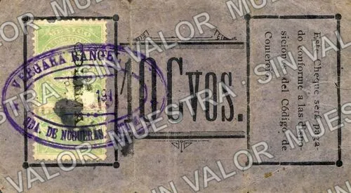 10 centavos, Hda. de Nogueras (M1229), M1229 10c Hda. de Nogueras, reverso