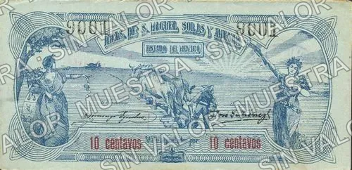 10 centavos, Hdas. de S. Miguel Solís y Anexas (M2856), anverso