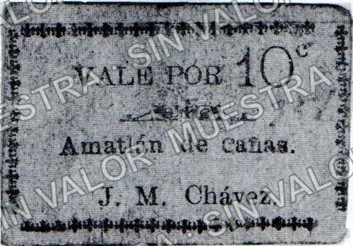 10 centavos, J. M. Chávez (M3315), M3315 10c J. M. Chávez, anverso