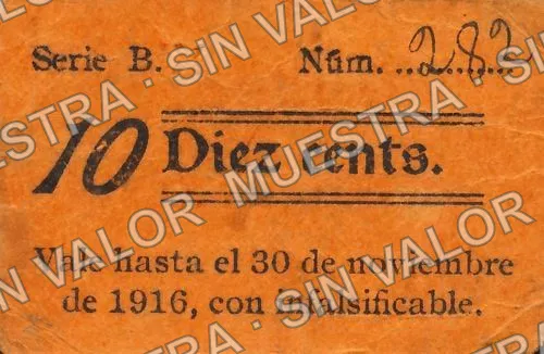 10 centavos, J. N. Arreola (M2557), anverso