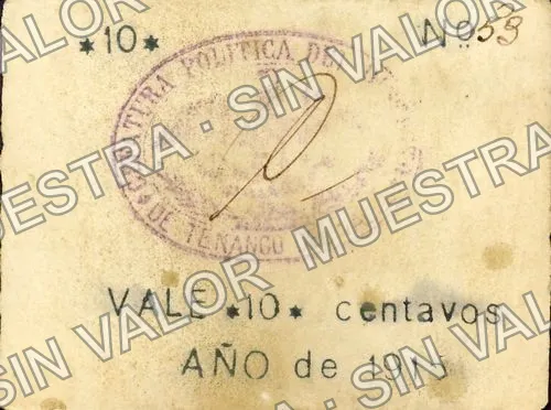 10 centavos, Jefatura Política (M2801), anverso