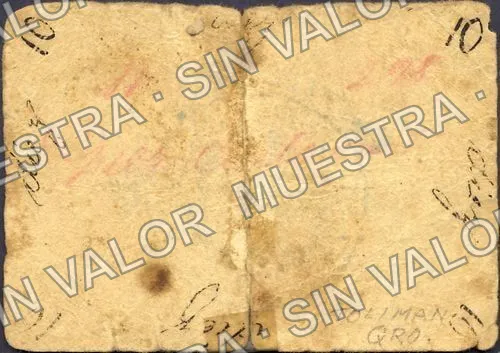 10 centavos, José M García (M3644), anverso