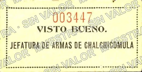 10 centavos, Junta Comercial de Chalchicomula (M3572), M3572 10c Junta Comercial de Chalchicomula, reverso