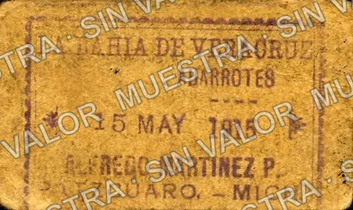 10 centavos, La Bahia de Veracruz (M3028), M3028 10c La Bahia de Veracruz, reverso
