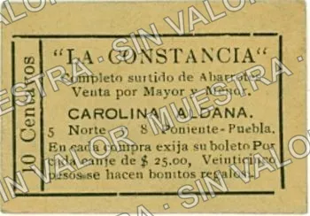 10 centavos, La Constancia (M3598), M3598 10c La Constancia, anverso