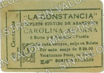 10 centavos, La Constancia (M3598), M3598 10c La Constancia, anverso
