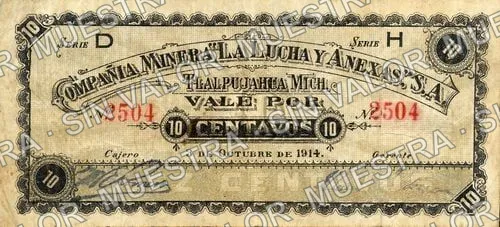 10 centavos, La Lucha y Anexas (M3083), anverso