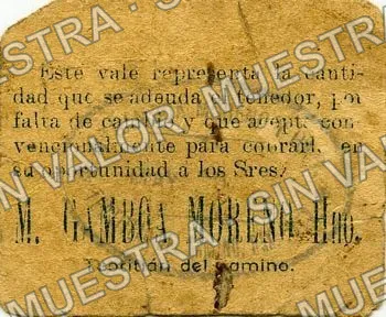 10 centavos, “La Teotiteca” y “La Aurora” (M3488), reverso